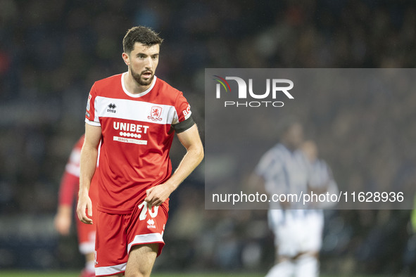 Finn Azaz of Middlesbrough during the Sky Bet Championship match between West Bromwich Albion and Middlesbrough at The Hawthorns in West Bro...