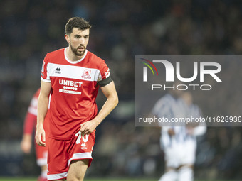 Finn Azaz of Middlesbrough during the Sky Bet Championship match between West Bromwich Albion and Middlesbrough at The Hawthorns in West Bro...