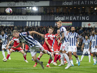 West Bromwich Albion's Torbjorn Heggem heads clear from a corner during the Sky Bet Championship match between West Bromwich Albion and Midd...