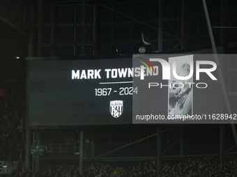 A tribute for Mark Townsend takes place at the 57th minute during the Sky Bet Championship match between West Bromwich Albion and Middlesbro...