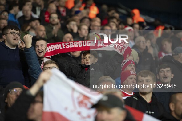 Middlesbrough fans during the Sky Bet Championship match between West Bromwich Albion and Middlesbrough at The Hawthorns in West Bromwich, o...