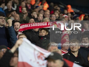 Middlesbrough fans during the Sky Bet Championship match between West Bromwich Albion and Middlesbrough at The Hawthorns in West Bromwich, o...