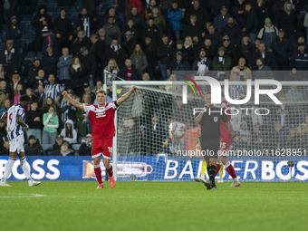 Aidan Morris of Middlesbrough celebrates at the final whistle during the Sky Bet Championship match between West Bromwich Albion and Middles...