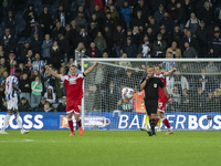 Aidan Morris of Middlesbrough celebrates at the final whistle during the Sky Bet Championship match between West Bromwich Albion and Middles...