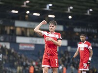 Hayden Hackney of Middlesbrough celebrates at the final whistle during the Sky Bet Championship match between West Bromwich Albion and Middl...