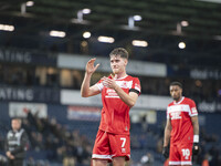 Hayden Hackney of Middlesbrough celebrates at the final whistle during the Sky Bet Championship match between West Bromwich Albion and Middl...