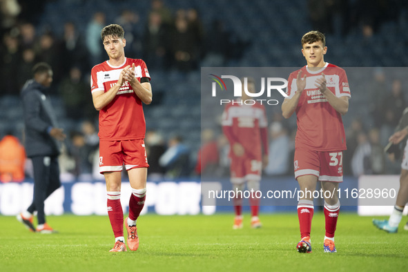 Hayden Hackney of Middlesbrough celebrates at the end of the game during the Sky Bet Championship match between West Bromwich Albion and Mid...