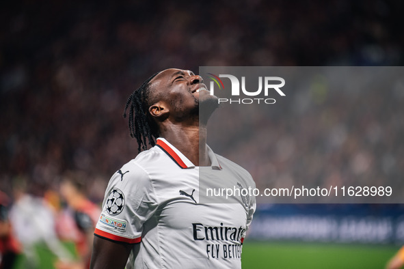 Tammy Abraham of AC Milan reacts after missing a chance during the UEFA Champions League 2024/25 League Phase MD2 match between Bayer 04 Lev...