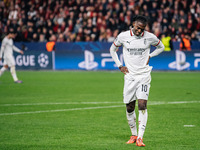 Rafael Leao of AC Milan looks on during the UEFA Champions League 2024/25 League Phase MD2 match between Bayer 04 Leverkusen and AC Milan at...