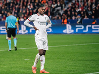 Rafael Leao of AC Milan looks on during the UEFA Champions League 2024/25 League Phase MD2 match between Bayer 04 Leverkusen and AC Milan at...