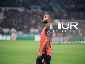 Jonathan Tah of Bayer 04 Leverkusen looks on during the UEFA Champions League 2024/25 League Phase MD2 match between Bayer 04 Leverkusen and...