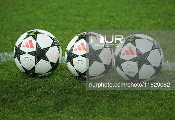 The official ball of the UEFA Champions League during the match between FC Barcelona and BSC Young Boys in the week 2 of the League Stage of...