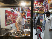 A view of a small fast-food restaurant in downtown Tehran, Iran, on October 1, 2024, after Iran's missile attack against Israel. Iran launch...