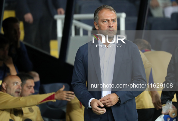 Hansi Flick coaches during the match between FC Barcelona and BSC Young Boys in the week 2 of the League Stage of the UEFA Champions League...