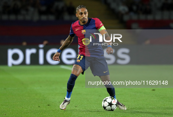 Raphinha Dias plays during the match between FC Barcelona and BSC Young Boys in the week 2 of the League Stage of the UEFA Champions League...