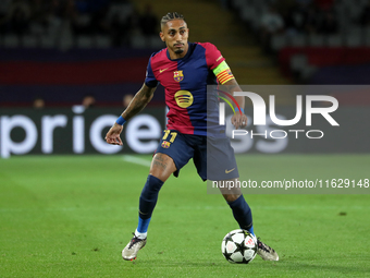 Raphinha Dias plays during the match between FC Barcelona and BSC Young Boys in the week 2 of the League Stage of the UEFA Champions League...