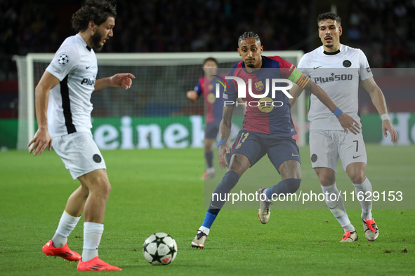 Raphinha Dias plays during the match between FC Barcelona and BSC Young Boys in the week 2 of the League Stage of the UEFA Champions League...