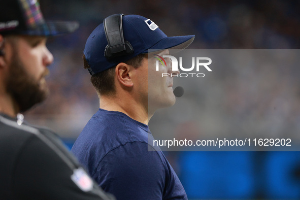 DETROIT,MICHIGAN-September 30: Seattle Seahawks head coach Mike Macdonald is seen during the second half of an NFL football game between the...