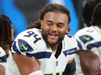 DETROIT,MICHIGAN-September 30: Seattle Seahawks defensive end Mike Morris (94) is seen during the second half of an NFL football game betwee...