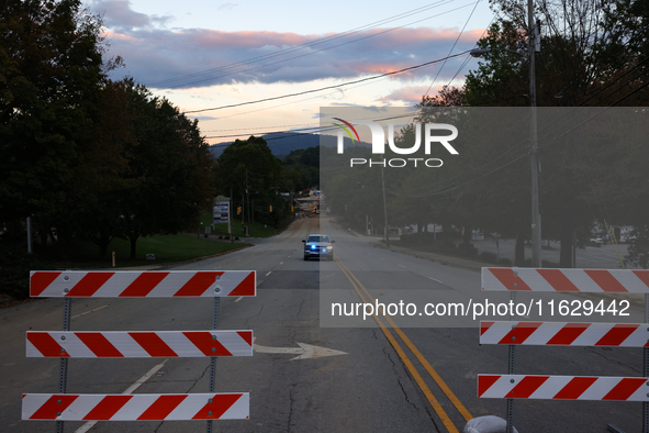 Storm damage from Hurricane Helene is seen in Asheville, North Carolina on October 1, 2024. 