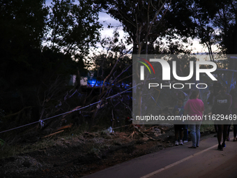 Storm damage from Hurricane Helene is seen in Asheville, North Carolina on October 1, 2024. (