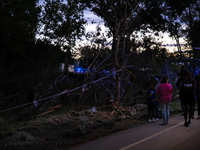 Storm damage from Hurricane Helene is seen in Asheville, North Carolina on October 1, 2024. (