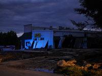 Storm damage from Hurricane Helene is seen in Asheville, North Carolina on October 1, 2024. (