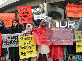 Students of the Faculty of Business Studies of Dhaka University (DU) stage a demonstration and rally against the insult of the Prophet Muham...