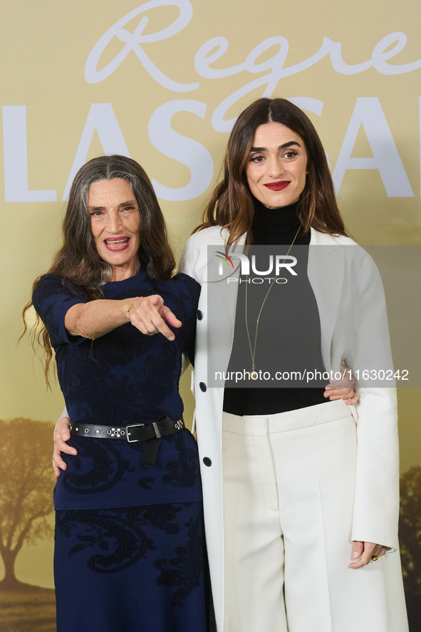 Angela Molina (L) and Olivia Molina (R) attend a photocall for 'Regreso a las Sabinas' in Madrid, Spain, on February 10, 2024. 