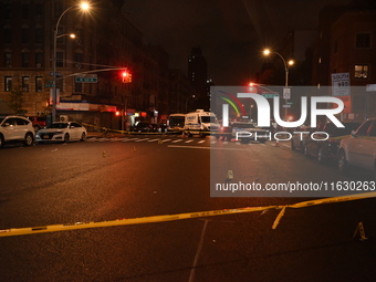 Two men are shot, and one man is killed in the Washington Heights section of Manhattan, New York, United States, on October 2, 2024. On Wedn...