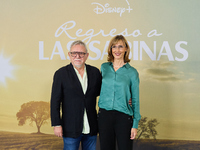 Jordi Frades (L) and Eulalia Carrillo (R) attend the photocall for ''Regreso a las Sabinas'' in Madrid, Spain, on February 10, 2024. (