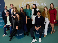 In Madrid, Spain, on February 10, 2024, a photocall for ''Regreso a las Sabinas'' features Jordi Frades (L), Nancho Novo, Maria Casal, Celia...