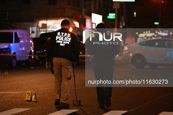 Two men are shot, and one man is killed in the Washington Heights section of Manhattan, New York, on October 2, 2024. On Wednesday morning a...