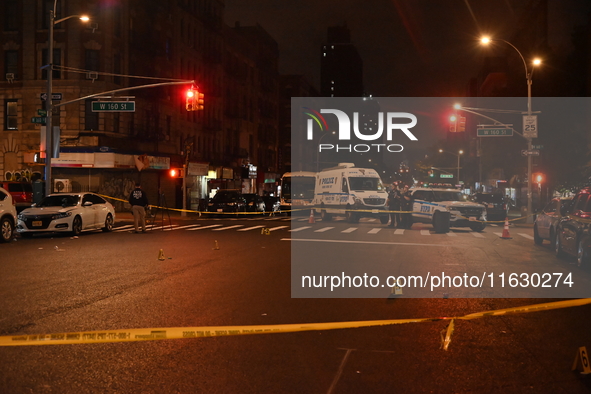 Two men are shot, and one man is killed in the Washington Heights section of Manhattan, New York, on October 2, 2024. On Wednesday morning a...