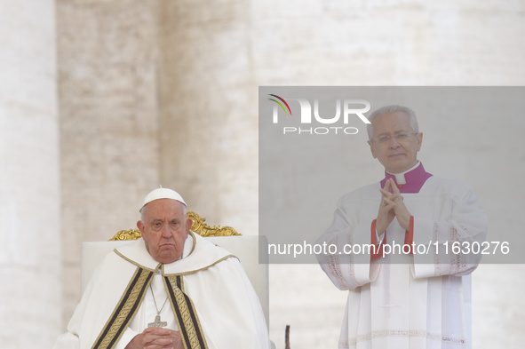 Pope Francis leads the mass for the opening session of the 16th Ordinary General Assembly of the Synod of Bishops in Vatican, on October 2,...