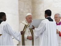 Pope Francis leads the mass for the opening session of the 16th Ordinary General Assembly of the Synod of Bishops in Vatican, on October 2,...