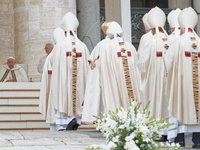 Pope Francis leads the mass for the opening session of the 16th Ordinary General Assembly of the Synod of Bishops in Vatican, on October 2,...