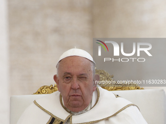 Pope Francis leads the mass for the opening session of the 16th Ordinary General Assembly of the Synod of Bishops in Vatican, on October 2,...