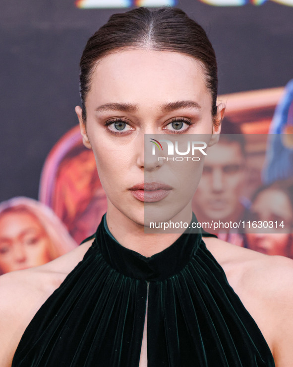 Alycia Debnam-Carey wearing Dior arrives at the 2024 Beyond Fest - Los Angeles Premiere Of Netflix's 'It's What's Inside' held at The Egypti...