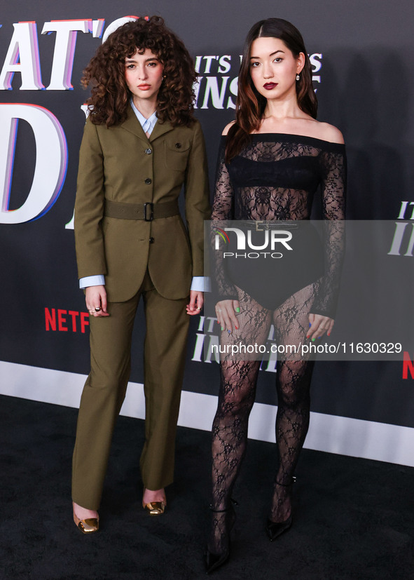 Nina Bloomgarden and Reina Hardesty arrive at the 2024 Beyond Fest - Los Angeles Premiere Of Netflix's 'It's What's Inside' held at The Egyp...