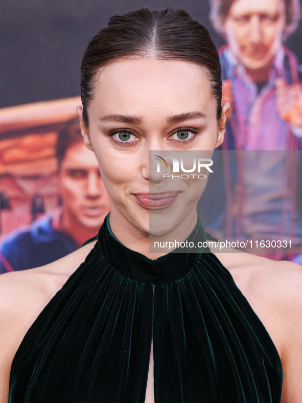 Alycia Debnam-Carey wearing Dior arrives at the 2024 Beyond Fest - Los Angeles Premiere Of Netflix's 'It's What's Inside' held at The Egypti...