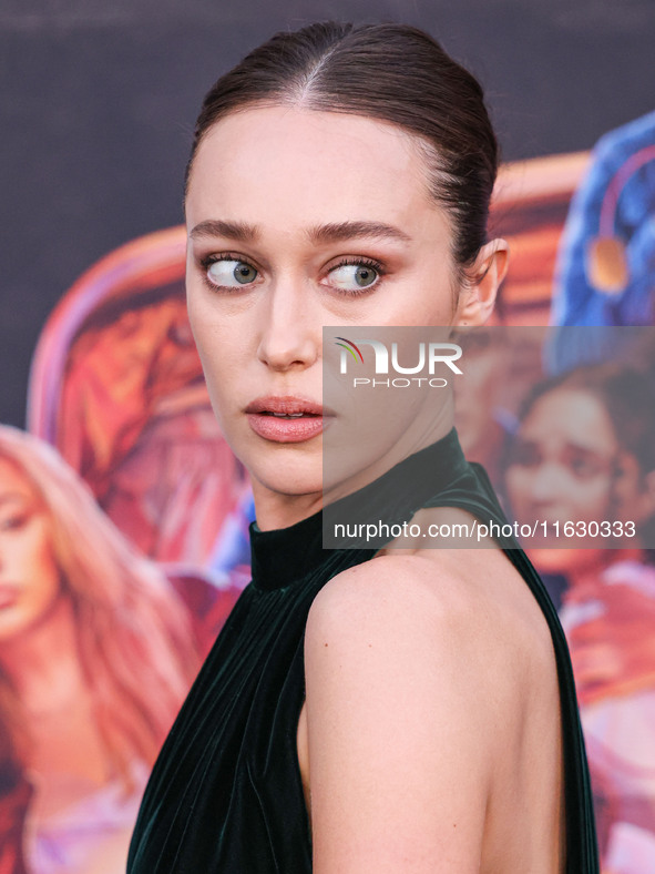 Alycia Debnam-Carey wearing Dior arrives at the 2024 Beyond Fest - Los Angeles Premiere Of Netflix's 'It's What's Inside' held at The Egypti...