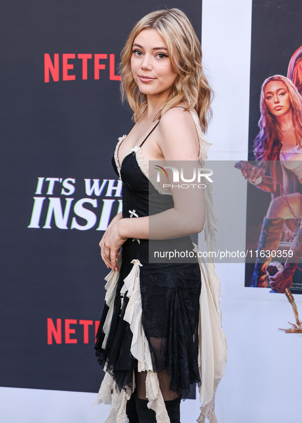 Grace Van Dien arrives at the 2024 Beyond Fest - Los Angeles Premiere Of Netflix's 'It's What's Inside' held at The Egyptian Theatre Hollywo...