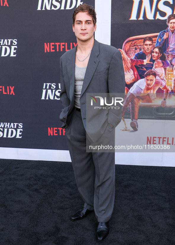 James Morosini arrives at the 2024 Beyond Fest - Los Angeles Premiere Of Netflix's 'It's What's Inside' held at The Egyptian Theatre Hollywo...