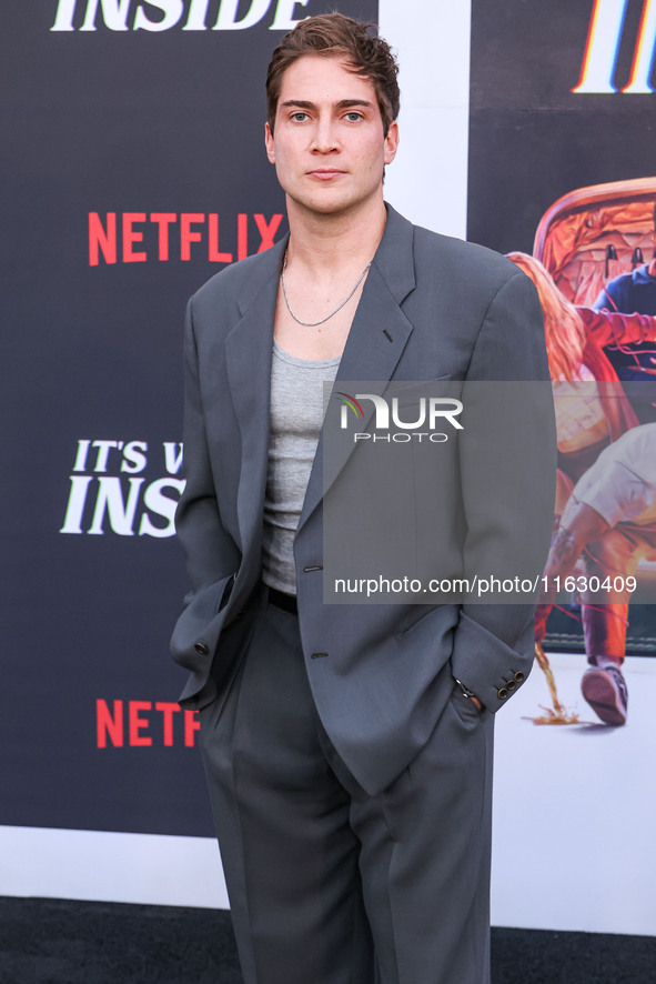 James Morosini arrives at the 2024 Beyond Fest - Los Angeles Premiere Of Netflix's 'It's What's Inside' held at The Egyptian Theatre Hollywo...