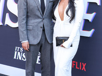 Jason Baum and Caroline Abaldonado arrive at the 2024 Beyond Fest - Los Angeles Premiere Of Netflix's 'It's What's Inside' held at The Egypt...