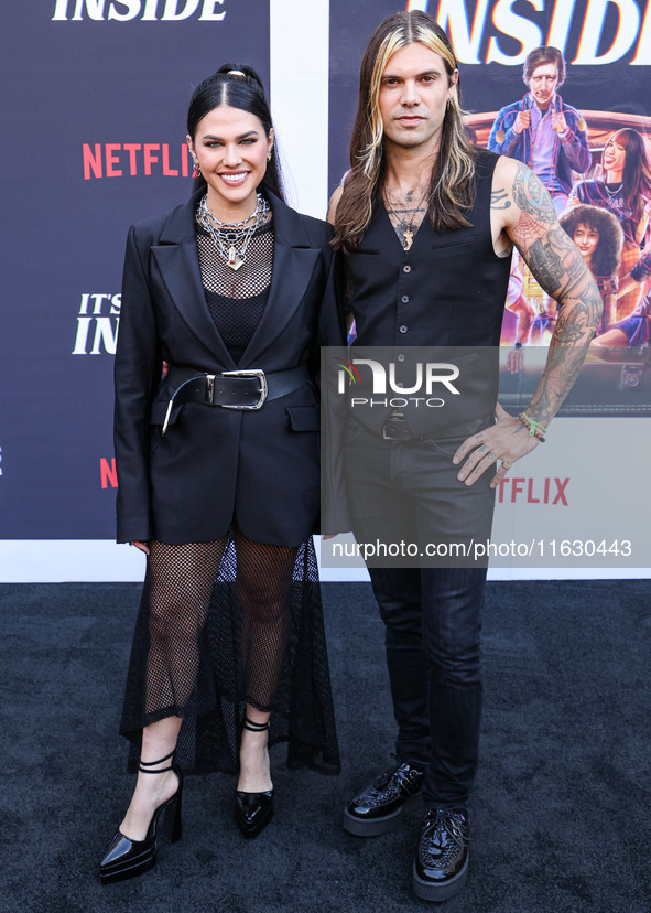 Jess Adams and Nick Perri arrive at the 2024 Beyond Fest - Los Angeles Premiere Of Netflix's 'It's What's Inside' held at The Egyptian Theat...