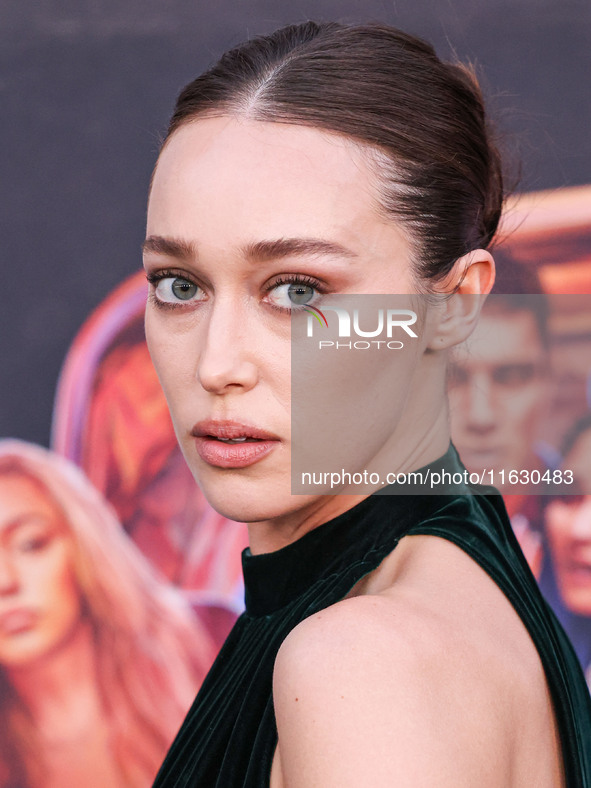 Alycia Debnam-Carey wearing Dior arrives at the 2024 Beyond Fest - Los Angeles Premiere Of Netflix's 'It's What's Inside' held at The Egypti...