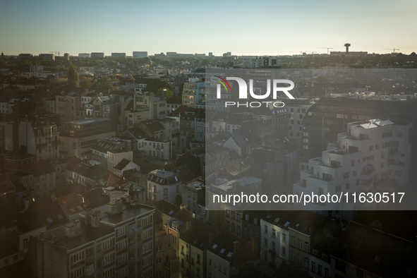 A general view from above of the area next to the Gare du Nord in Brussels, Belgium, on September 29, 2024. 