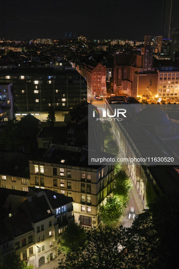 A general view from above of the area next to the Gare du Nord in Brussels, Belgium, on September 29, 2024. 